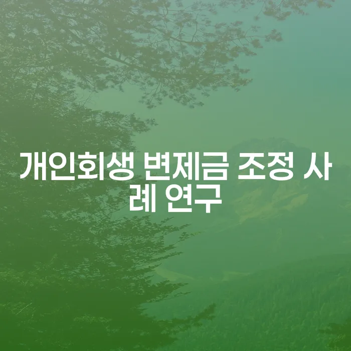 개인회생 변제금 조정 사례 연구로 채무 탈출 가능한가요?