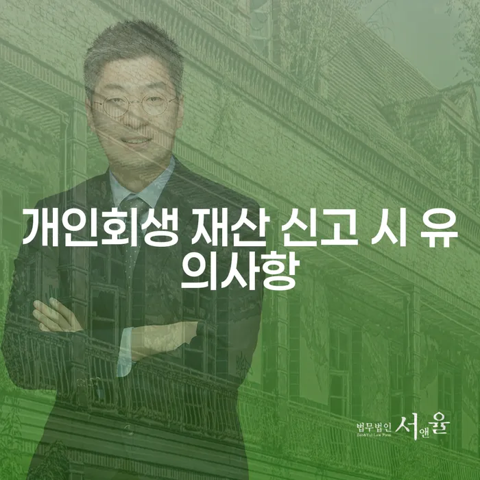 개인회생 재산 신고 시 어떤 사항을 주의해야 할까요?