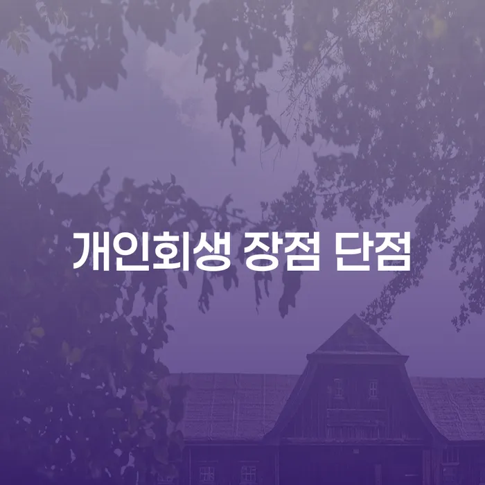 개인회생 신청의 장점과 단점 분석