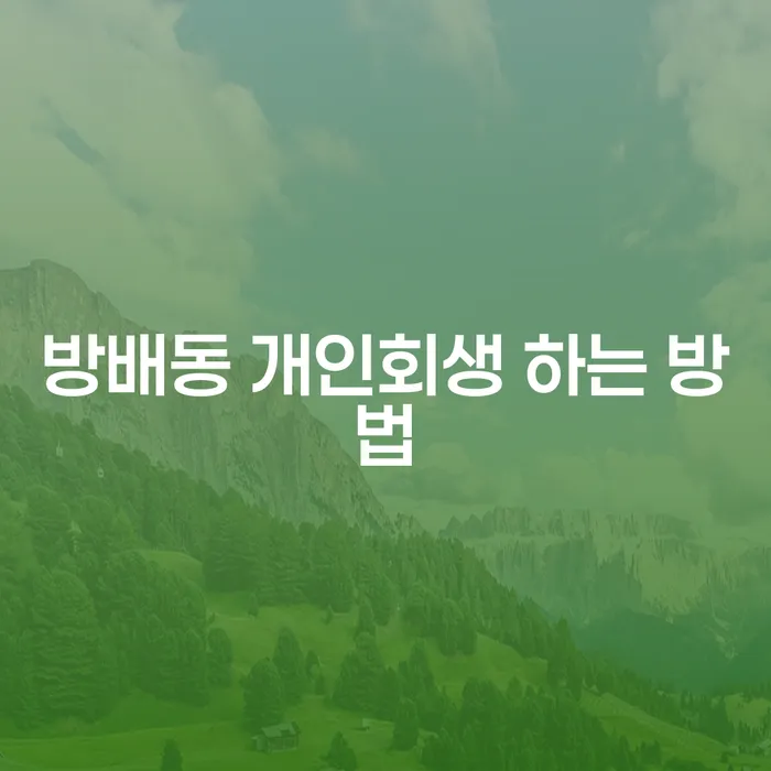 방배동 개인회생, 어떻게 하면 성공할 수 있을까요?