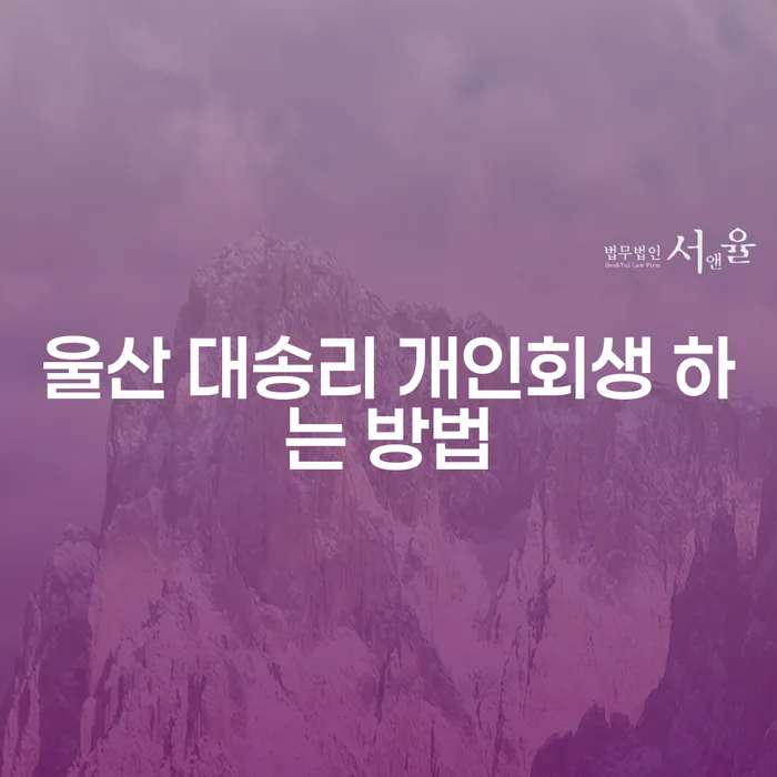 울산 대송리에서 개인회생을 어떻게 시작해야 할까요?