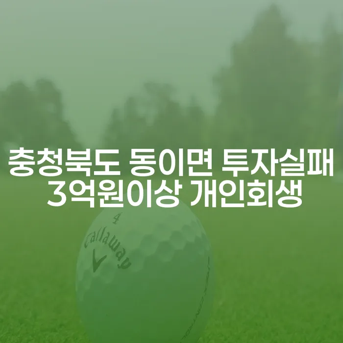 충청북도 동이면에서 투자실패로 발생한 3억원 이상 채무, 개인회생으로 해결할 수 있을까요?